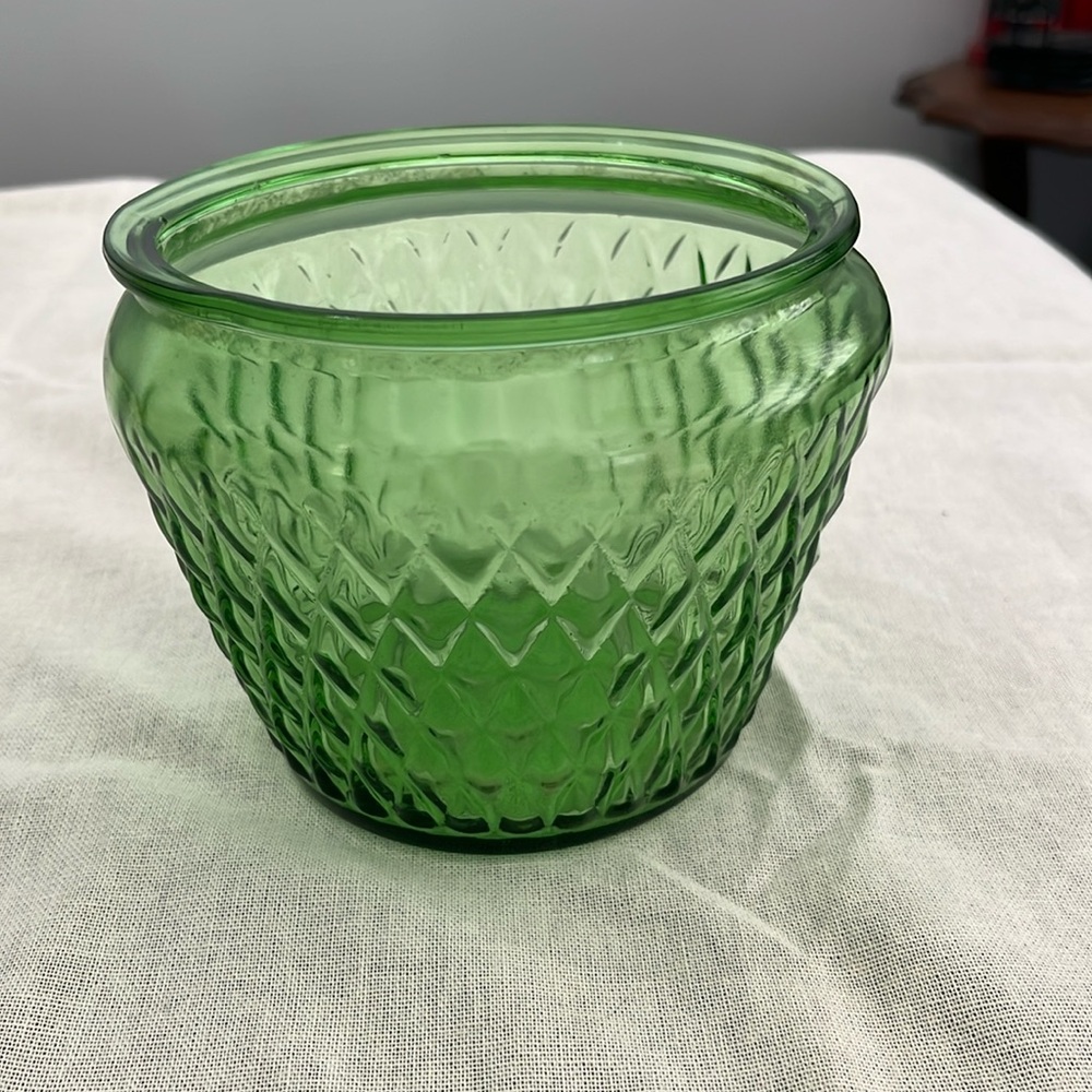 Vintage light green glass bowl